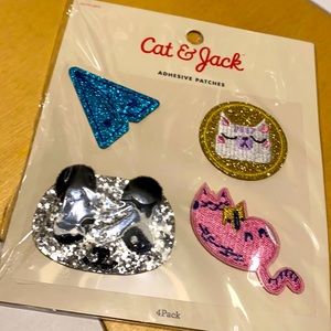 Cat & Jack adhesive patches glitter panda cat